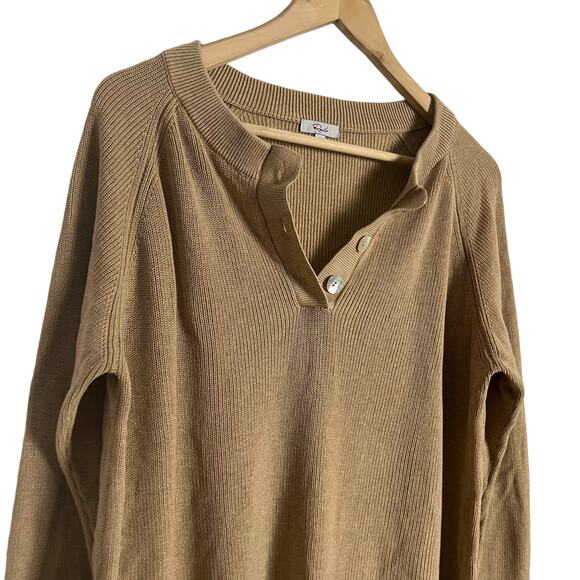 Rails Piper Tan Long Sleeve Cashmere Blend Henley Sweater Size Large - Picture 10 of 15